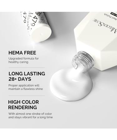 MelodySusie Hema Free Gel Nail Polish - Long-Lasting Non-Toxic White Gel for DIY Nail Art | Soak Off UV Polish 0.5 Fl Oz - Buy Online on GoSupps.com