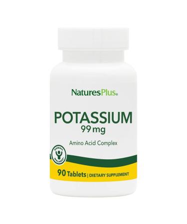Nature s Plus Potassium 99 mg 90 Tablets - Supports Healthy Electrolyte Balance & Overall Well-Being - Gluten Free Vegetarian - 90 Servings
