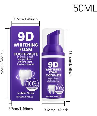  demaxiyad Foaming Toothpaste 50ml Whitening Effect Refreshing and Odor Neutralizing | Deep Cleaning with Foaming Toothpaste For Adults Women and Men Home Travel Morning Routine and - Buy Online on GoSupps.com