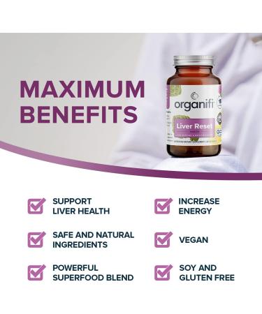 Organifi Liver Reset Liver Detox Digestive and Immune Support Promotes Cellular Energy Production 30 Capsules - Buy Online on GoSupps.com