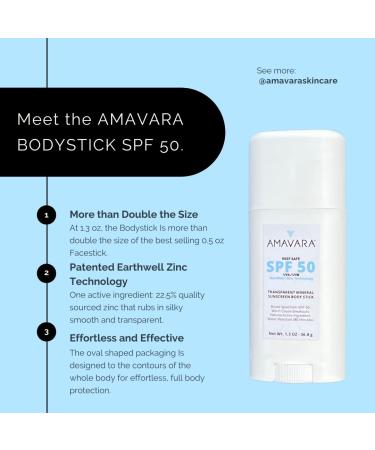 Amavara Skincare Mineral Sunscreen Bodystick SPF 50 | Transparent Protection - Buy Online on GoSupps.com