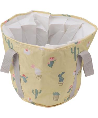 Portable Foot Soak Tub Collapsible Foot Bath Basin PVC Insulated Portable Foot Soaking Bath Tub Water Bucket with Handle for Outdoor Camping Travel Yellow Cactus - Buy Online on GoSupps.com