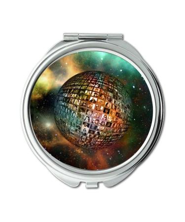 YENDOSTEEN Mirror mouse trap bottle earth Universe Human Faces Personal Connected makeup mirrors pocket mirror portable mirror