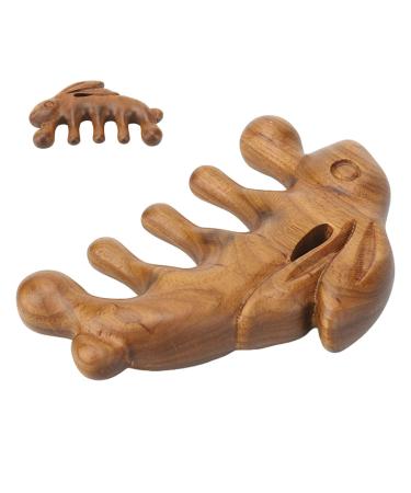 GFRGFH Sandalwood Massage Comb with Wide Teeth for Head and Scalp Animal Gua Sha Comb for Neck and Back