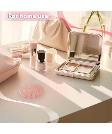 Silicone Makeup Brush Cleaning Mats Set of 2 - Portable Travel-Friendly Brush Cleaner Pads with Suction Cups | Ideal for All Brush Types (Pink & Blue - Buy Online on GoSupps.com