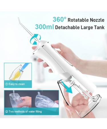 Portable Water Dental Flosser - 4 Modes Rechargeable Oral Irrigator IPX7 Waterproof Teeth Cleaner for Home & Travel - Buy Online on GoSupps.com