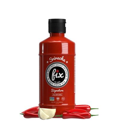 Fix Hot Sauce, Sriracha Sauce – Gourmet Sriracha Sauce, Natural Sriracha Chili Sauce, Spicy & Bold Flavor, Non-GMO, Vegan, Great in Pho & Ramen, Sriracha Hot Sauce - Signature Flavor, 10 Oz (1 pack) - Buy Online on GoSupps.com