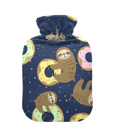 Hot water bottles with cover sloth sweet donuts hot water bag for pain relief neck shoulder pain heating bag 2 liters