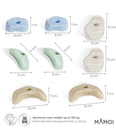 Mamoi Climbing Handles - Via Ferrata for Climbing Walls | Kids Climbing Handles | 4/8 Piece Boulder Stones | CE Certified | Made in EU - Buy Online on GoSupps.com
