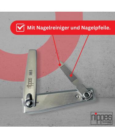 Nipple Solingen Nail Clippers - 8cm with Nail Trap | Premium Nail Care for Thick Nails | Footnail Knipser - International Shipping Available - Buy Online on GoSupps.com