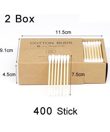 Buy Tingdongwei 400 Eco-Friendly Bamboo Cotton Swabs | 100% Biodegradable & Plastic-Free Ear Sticks - Perfect for Eco-Conscious Consumers - Buy Online on GoSupps.com