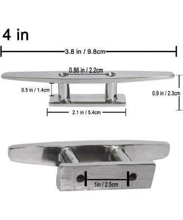 ZOMCHAIN 4 inch Boat Cleat Open Base Dock Cleat | 316 Stainless Steel Mooring Accessories (2PCS) with Installation Screws - Buy Online on GoSupps.com