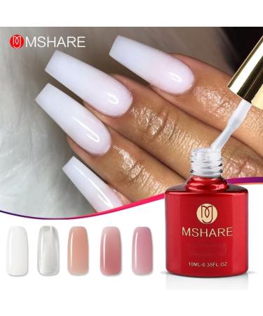 Milky White Self Leveling Extension Gel Quick Building Clear Pink Nail Tips Led UV Gel Soak Off - (Color: 016) - Buy Online on GoSupps.com
