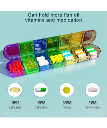 Weekly Pill Organizer - Portable 7 Day BPA-Free Pill Box for Vitamins Supplements & Medications | Upgraded Open Design - Buy Online on GoSupps.com