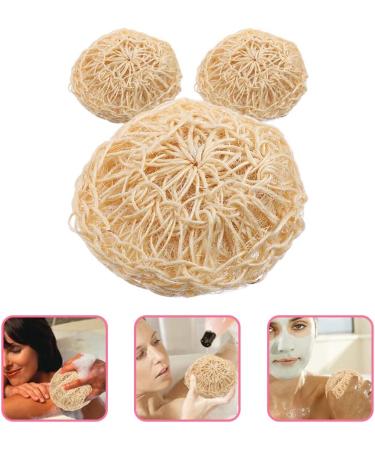 Beavorty Handwoven Sisal Loofah Set - Exfoliating Face Scrubber & Bath Shower Pouf - 3pcs Natural Loofah Sponges 13x13cm - Buy Online on GoSupps.com