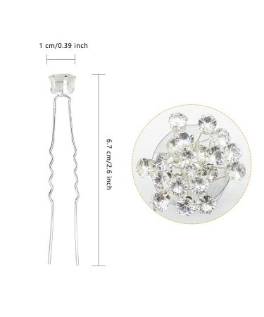 Derbway 20-Piece Crystal Hairpins - Wedding Rhinestone Hair Clips & U-Shaped Diamond Hairpins for Women & Girls | Elegant Bridal Accessories - Buy Online on GoSupps.com