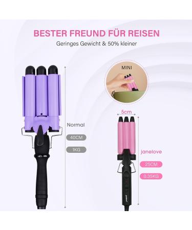 Janelove 13mm Mini Curling Iron for Short Hair - Travel-Friendly Beach Waves & Small Curls Pink | 200 C Wave Iron - Buy Online on GoSupps.com