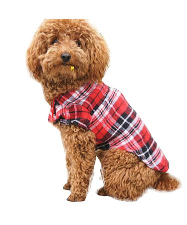 Yowablo Plaid Pet Shirt (S Red) S Red