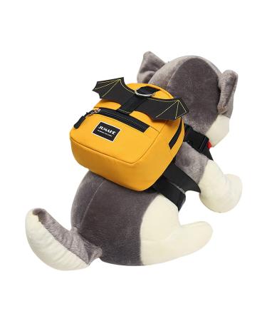 MANBOZIXi Dog Backpack Adjustable Pet Harness Bag Saddle Bag Snack/Water Bottle Bag for Outdoor Travel Hiking Yellow