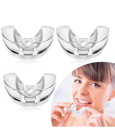 Mouth Guard for Grinding Teeth - New Mouth Guard for Clenching Teeth at Night with Including Hooks Invisible Dental Night Guard Stops Bruxism Free for Adults (3 Pack)