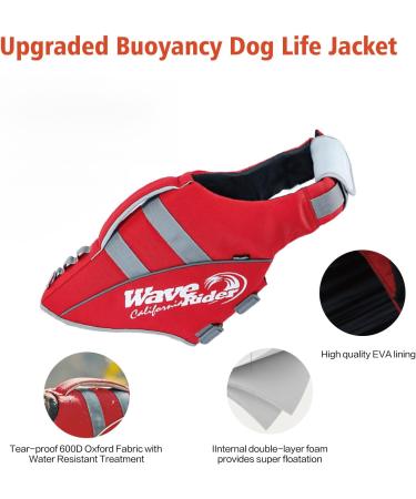 Zooland Dog Life Jacket | Durable & Adjustable Buoyancy Vest for Small Medium & Large Dogs - Reflective Safety Red - Buy Online on GoSupps.com