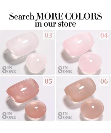 Double Rhythm Clear Gel Nail Polish 15ml Nail Strengthener in a Bottle Nail Extension Hard Gel Soak Off Long Lasting UV Gel (Milky White 8 in 1-2) Milky White Builder - Buy Online on GoSupps.com