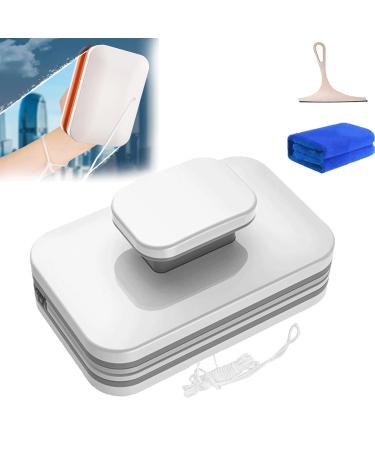 Magnetic Windshield Cleaner Tool Double-Sided Window Cleaner Glass Wiper Magnetic Cleaning Tools For High-Rise Car Glazed Windows (white)