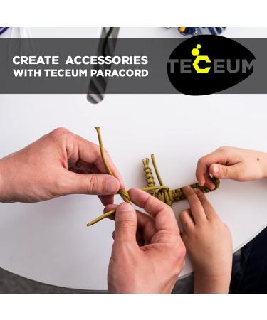 TECEUM Paracord 550 lb - 100 ft Black - Tactical Parachute Cord Type III for Crafting, Camping & Survival - 40 Colors - Strong Military Grade Rope - Buy Online on GoSupps.com