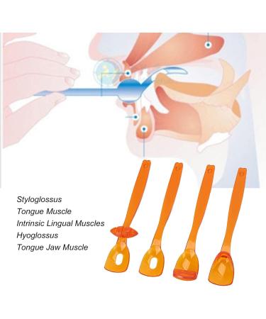 Effective Tongue Muscle Trainer - 4-Piece Portable Device for Dysarthria Recovery | Improve Mouth & Lips Strength (Orange) - Buy Online on GoSupps.com