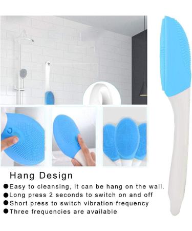 Qkiss Electric Silicone Body Brush - Long Handle Shower Wash Massager (Blue) - Best for Exfoliation & Relaxation | International Shipping - Buy Online on GoSupps.com