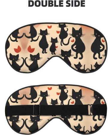 SSIMOO Happy Walking Kitty Print Double-Sided Eye Mask | Soft Light Blocking Sleep Mask for Enhanced Sleep Quality - Perfect for Travel & Home - Buy Online on GoSupps.com