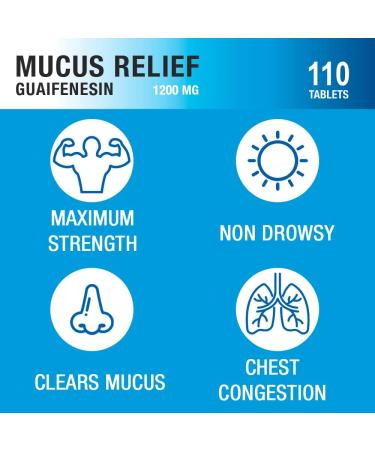 Puregen Labs Mucus Relief 12 Hour Extended Release Guaifenesin 1200mg Maximum Strength - 220 Tablets | Relief from Cough, Cold, Nasal & Chest Congestion - Buy Online on GoSupps.com