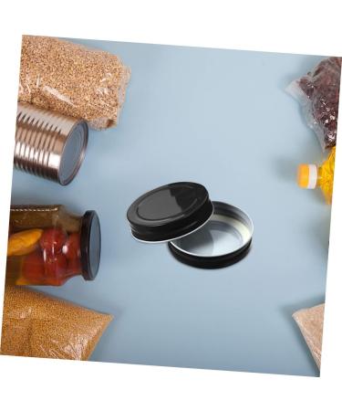 IMIKEYA 16pcs Mason Jar Lids Mason Bottle Lid Canning Jar Caps Sealing Caps Glass Jar Top Metal Lids Black Regular Mouth Mason Jar Lid Bulk Jars Canners for Tinplate Glass Bottle One Body 7.00X7.00X1.50CM Black - Buy Online on GoSupps.com