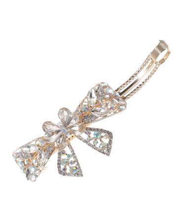 minkissy Hairpins Hair Rollers Clips Hair Clips for Girls Hair Jewelry Hair Accessories Large Hair Clips Bow Tie Top Clip South Korea Headgear Women's Issue Card Alloy White