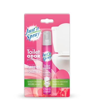 Just a Spray Before You Go Toilet Odor Eliminator Cherry 9 ml - Poop Spray Pocket Toilet Spray Travel Size Personal Freshener.