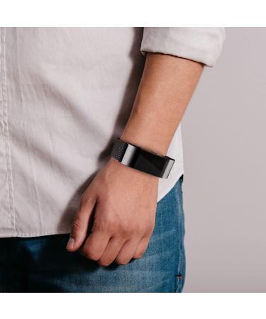 VANCLE Stainless Steel Mesh Band for Fitbit Charge 2 - Black Large - Buy Online on GoSupps.com