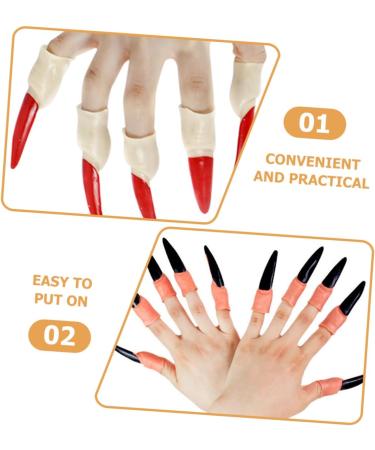 Toyvian Halloween Costumes Witch Nail Art Zombie Finger Nail Fake Witch Nail Claw Witch Finger Fake Witch Nail Finger Finger cots Pearlescent Halloween Costume - Buy Online on GoSupps.com