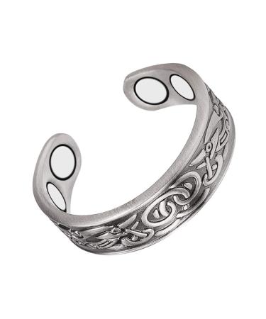 Silver Pure Copper Magnetic Rings Copper Rings for Women with 4 Magnets Jewelry for Ladies