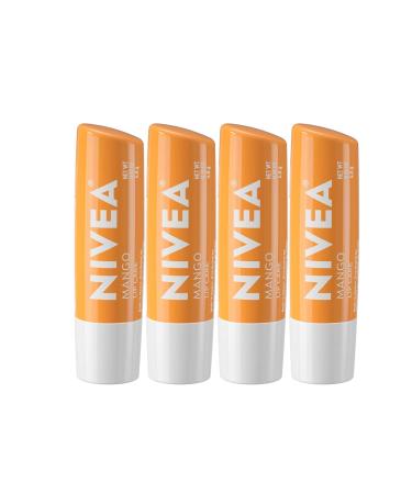 NIVEA Lip Mango Care - Orange - Pack of 4 - 0.17 Oz.