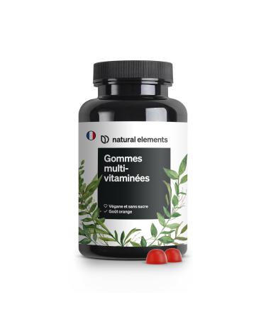 Multivitamin Gums 120 Gummies Natural Orange Flavor for Adults with 12 Vitamins and Mineral Salts (Vitamin C D3 Biotin Folic Acid Zinc etc.) Made in Germany