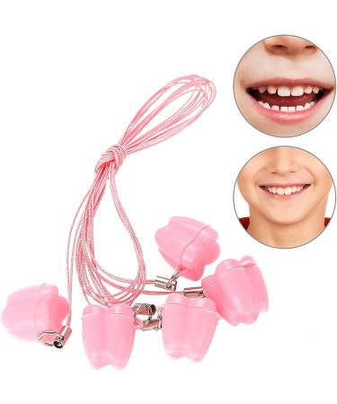 Verdant Touch Baby Tooth Storage Box - 5-Piece Plastic Organizer & Necklace - Pink Baby Milk Teeth Keeper - Buy Online on GoSupps.com
