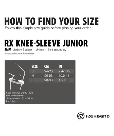 Rehband Kids Knee Brace - 5mm SBR/Neoprene Compression Support for Sports - Black - Size M - Ideal for Football Tennis & Running - Buy Online on GoSupps.com