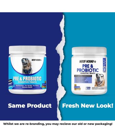 Woof Hound Pre & Probiotics for Dogs 120 Chews Supports Gut & Digestive Health Itchy Skin Healthy Bowel Movement Natural ingredients Allergy Itch Relief For All Breeds - Buy Online on GoSupps.com