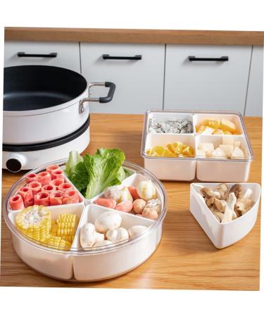 PRETYZOOM Dried Fruit Plate Lunchbox Plastic Fruit Bowl Dry Fruit Tray Candy Tray Convenient Plastic Plate 26X7.5CM White - Buy Online on GoSupps.com