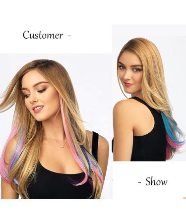 OTO BELLA 90-100Pcs Rainbow Hair Extensions Kit - 21Inch Colored I Tip Hairpieces for Women & Kids - Cosplay Dress Up Party Highlights - Includes 10 Colors & Extension Tools - Buy Online on GoSupps.com