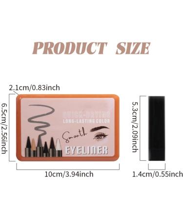 Waterproof Eyeliner Pencil - Waterproof Eyeliner in 6 Colors Natural Sweatproof Eyeliner | For Women Young Men Halloween Dating Stage Performances Parties - Buy Online on GoSupps.com
