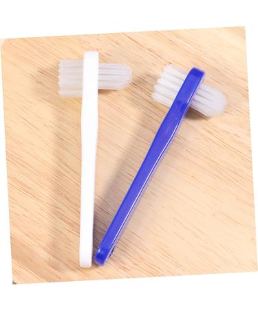Ultechnovo Dual-Sided Toothbrush Set - 4 Two-Colored Manual Denture Brushes for Home & Travel | Best Cleaning Solution for False Teeth - Buy Online on GoSupps.com