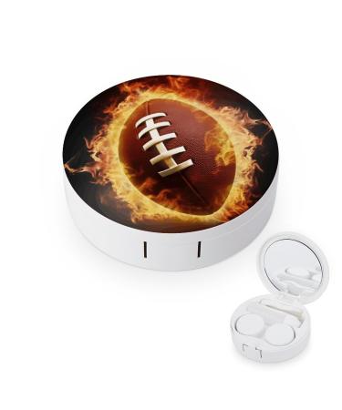Contact Lens Case Flaming American Football Print Plastic Contact Lens Case contact Lens Care Box ontact Lens Travel Box