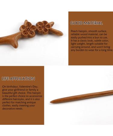 FERCAISH Peach Wood Hair Pins Chinese Hair Sticks Wooden Hair Sticks Vintage Hairpin Long Hair Clips for Women Girls Hair DIY Accessories 1 Piece - Buy Online on GoSupps.com
