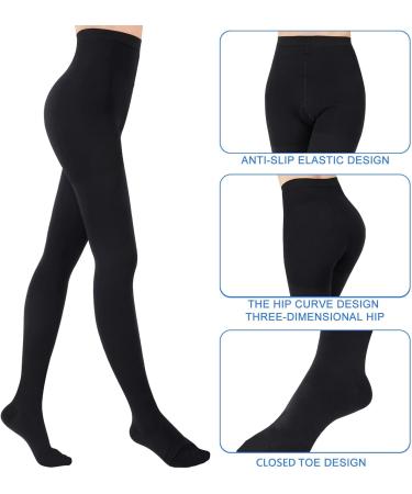 Evolyline 20-30mmHg Medical Compression Tights for Men & Women - Class II Closed Toe Lipedema Support in Black - International Shipping Available - Buy Online on GoSupps.com
